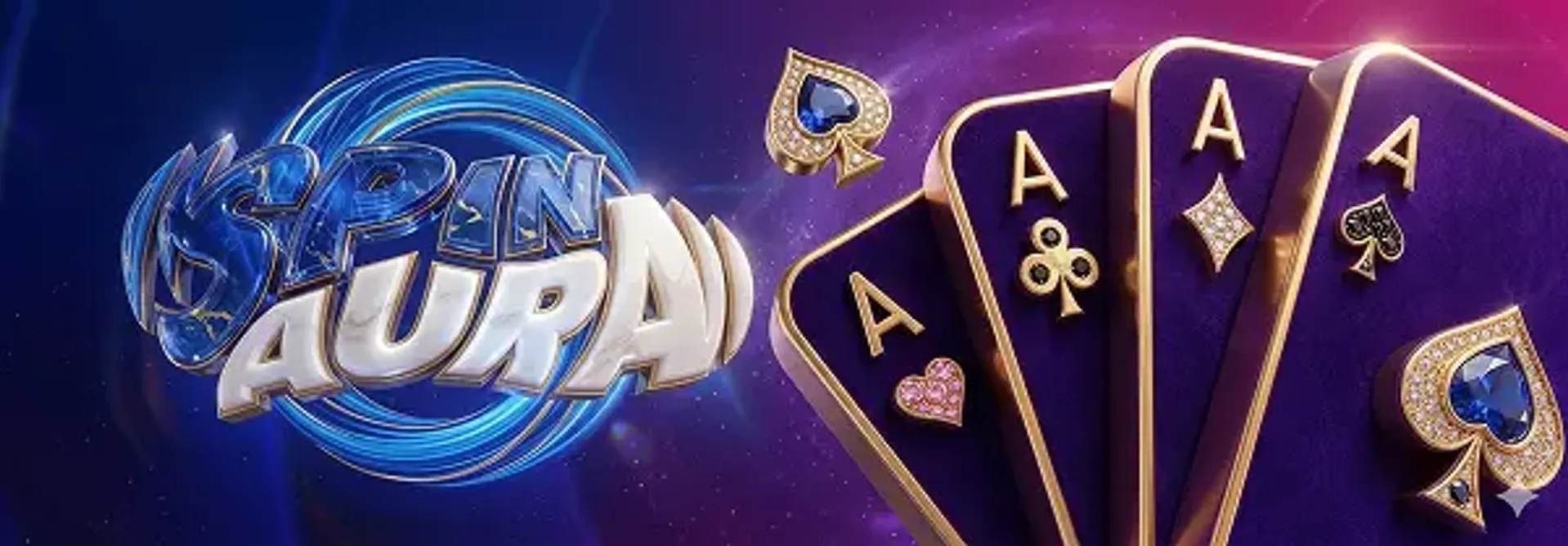 Visuel SpinAura Casino avec cartes à jouer